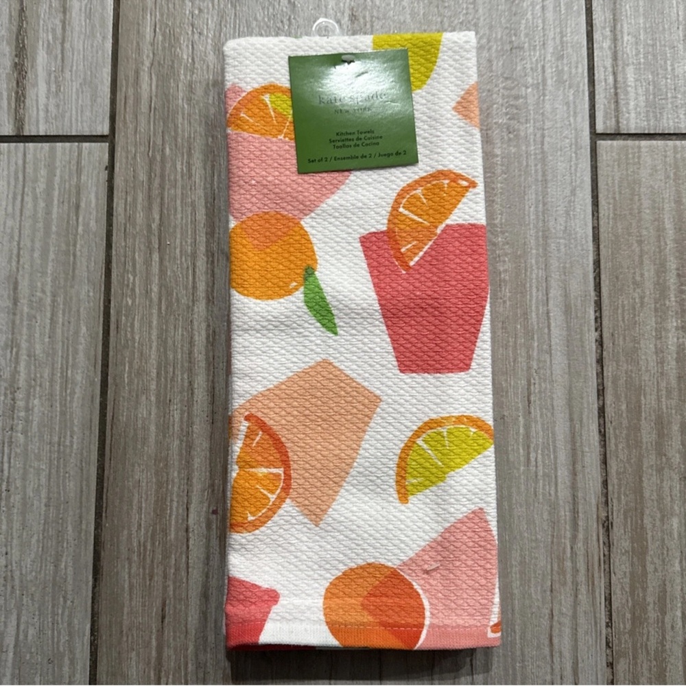 Kate Spade New York Kitchen Towels Summer Drinks & Citrus Fruit - Set Of 2